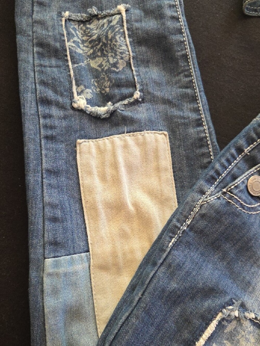 Rue21 Blue Denim Women's Overalls Jeans Size 3/4 Pre-Owned GC - Picture 8 of 8